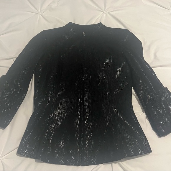 Reba Snakeskin Leather Jacket Size 4 Black Good Condition - Picture 5 of 13